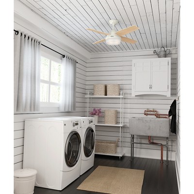 Dempsey 44" Fresh White LED Ceiling Fan with Remote and Reversible Blades