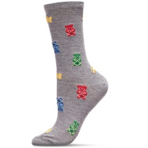 Memoi Women's "Gummy Bears" Rayon Blend Novelty Crew Socks - 1 of 4