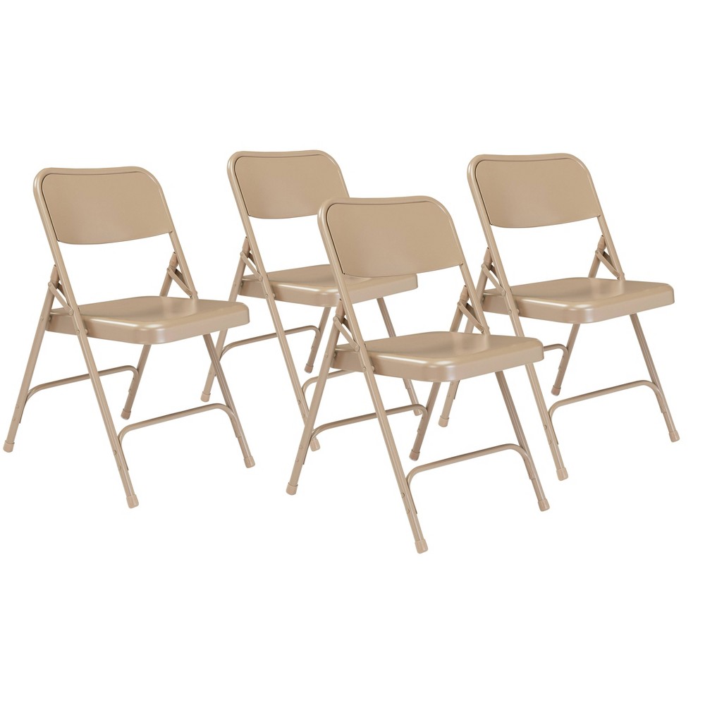 Photos - Computer Chair Set of 4 Premium All Steel Folding Chairs Beige - Hampden Furnishings