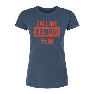 Women's - Instant Message - Call Me Senpai Fitted Graphic T-Shirt - 1 of 4