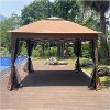 11x11 Foot Pop Up Canopy Gazebo, 2-Tier Soft Top Event Tent with 4 Sandbags, Portable Outdoor Shelter for Patio, Backyard, Camping - 4 of 4