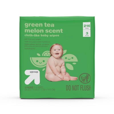 Green Tea Melon Scent Baby Wipes - 3pk/216ct Total - up & up™