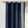 Lush Décor Luxury Modern Square Embroidery Border Window Panel Navy Single 52x84 - 2 of 4