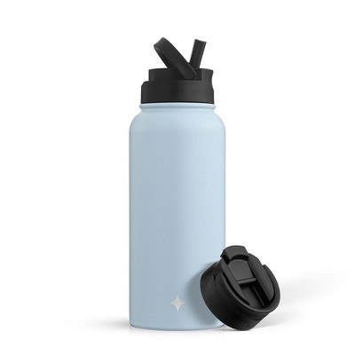 JoyJolt Glass Water Bottle with Carry Strap & Silicone Sleeve - 20 oz - Turquoise