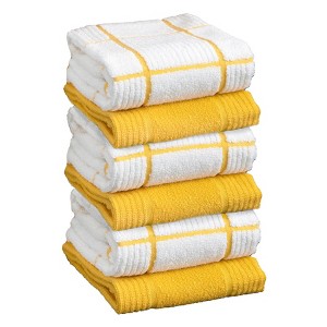 T-fal Solid and Check Parquet Kitchen Towel  Six Pack - 1 of 4