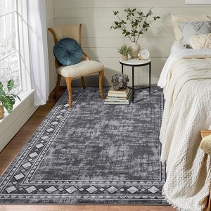 Acekool 5x7 Washable Rug – Modern Geometric Indoor Carpet, Non-Slip Ultra-Thin Floor Mat for Living Room & Bedroom - 1 of 4