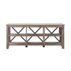 58" Open Back TV Stand in Gray Oak Wood with Metal Black Accents - Henn&Hart - 3 of 4
