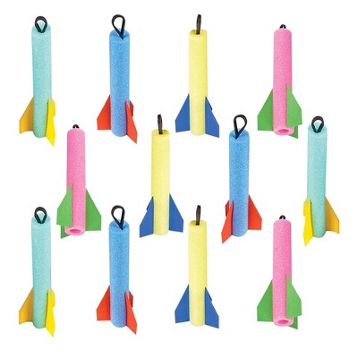 ArtCreativity 6.5" Foam Finger Flyer Rocket Slingshot Toys (Pack of 12)