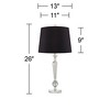 Vienna Full Spectrum Jolie Traditional Glam Table Lamps 26" High Set of 2 Candlestick Clear Crystal Glass Black Shade for Bedroom Living Room Bedside - 4 of 4