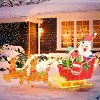 Tangkula 5 FT Christmas Lighted Reindeers with Santa Claus Sleigh Light-up Xmas Decoration Set with 239 LED Lights 12 Ground Stakes Pre-lit Glittered - 2 of 4
