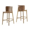 Indoor Wooden Barstool (Set of 2) with Rubberwood Frame, Curved Plywood Seat and Low-Profile Backrest for Home Bar - 4 of 4
