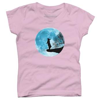 Girl's Design By Humans Moon Bunny By Maryedenoa T-Shirt