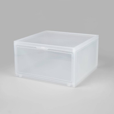 scoop set of 6 plastic Jumbo Clear Bins with Silver 