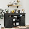 Heynemo Farmhouse TV Stand with Sliding Barn Door for TVs up to 65''+, 34" Tall Entertainment Center for Bedroom, Living Room - 3 of 4