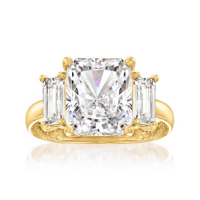 Ross-Simons 5.05 ct. t.w. CZ 3-Stone Ring in 14kt Yellow Gold