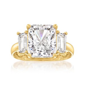 Ross-Simons 5.05 ct. t.w. CZ 3-Stone Ring in 14kt Yellow Gold - 1 of 4