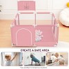 GOTGELIF 50"x50" 4-Panel Baby Playpen Foldable Playard with Basketball Hoop - 2 of 4