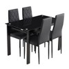 Okak Modern Style Dining Chairs Set of 4, Comfortable PU Leather Upholstery Kitchen Side Chairs with Silver Chrome Plated for Dining Table - 4 of 4