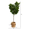 Nearly Natural 6-ft Fiddle Leaf Fig Artificial Tree in Handmade Natural Jute Planter with Tassels - 2 of 4