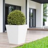PexFix 18" Tall Metal Tapered Planter Large Outdoor & Indoor Garden Plant Pot White for Home and Patio - 3 of 4