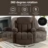 360° Swivel Recliner Massage Chair with Heating, USB Charging, Cup Holders & Side Storage, Velvet Upholstery - 4 of 4