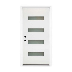 MAYEERTY New Design Fiberglass Composite Door Right Hand Inswing Entrance Door White Exterior Front Entry Doors with 4-9/16 Frame - 1 of 4