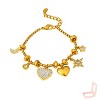 Gold Titanium Steel Star & Heart - Themed Modern Women's Bracelet - 4 of 4
