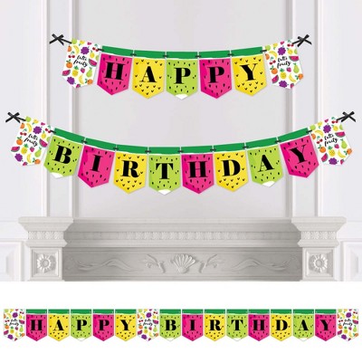 Big Dot of Happiness Tutti Fruity - Party Decorations Frutti Summer Birthday Party Bunting Banner - Summer Party Decorations - Happy Birthday