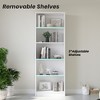 AZL1 Life Concept Decorative Bookshelf Freestanding Bookcase with Adjustable Shelves, 5 Layer for Offices, Living Rooms, White, 11.6"*24.4"*68.9" - 4 of 4