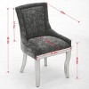 Chenille Dining Chairs Set of 2, Upholstered Accent Side Chairs with Gold-Plated Legs, Rivet Trim, Modern Curved Backrest-The Pop Home - 4 of 4