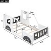CAVINAS Twin/Full Size Platform Bed with Wheels and Guardrails,Car-Shaped Bed Frame,Box Spring Not Required,Assembly Required,Blue/White - 3 of 4