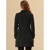 Allegra K Women's Vintage Faux Suede Mid-Thigh Belted Single Breasted Trench Coat - 4 of 4