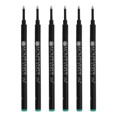 Monteverde Medium Rollerball Refill For Most Rollerball Pens 6/Pack Turquoise G233TQ