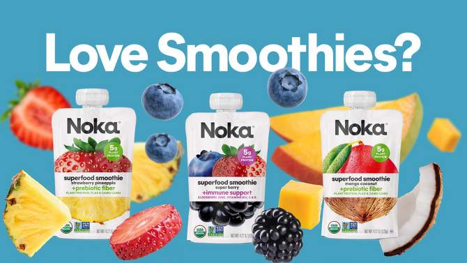 Noka Superfood Smoothies Strawberry Banana + Immune Support - 16.9oz/4pk, 2 of 13, play video