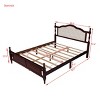 Queen Size Bed with Upholstered Headboard and Panel Footboard, Vintage Pine Wood Platform Bed with Central Support-Baofuwish - 4 of 4