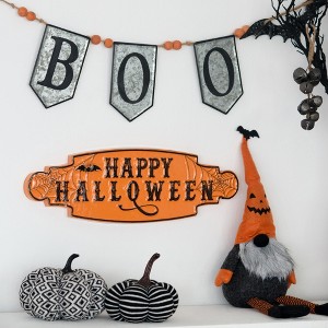 Whisen Iron Boo Banner W/Bats, Halloween Holiday Decoration - Black & Grey - 1 of 4