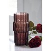 Signature Design by Ashley Dorlow Dark Mauve Glass Decorative Vase Set of 2 - Medium 9" Indoor/Outdoor Fluted Accent Pieces - 2 of 4