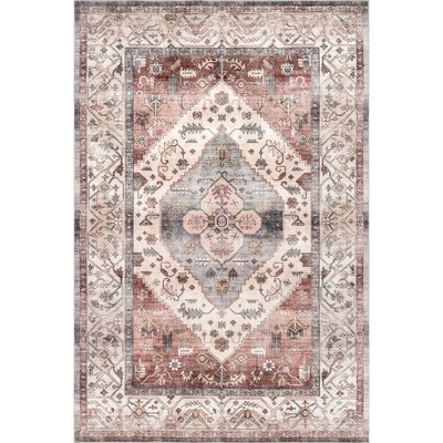 Nuloom Jenise Traditional Medallion Pet Friendly Machine Washable Area Rug