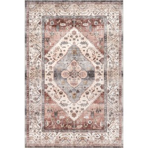 Nuloom Jenise Traditional Medallion Pet Friendly Machine Washable Area Rug - 1 of 4