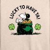 Women's - Peanuts - Lucky To Have Ya Lightweight French Terry Wide Neck Long Sleeve Shirt - 2 of 4