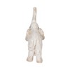 Sagebrook Home Polyresin Elephant Sculpture - Contemporary Rustic White Elephant Statue Home Office Decor - 4 of 4