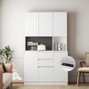 LOVMOR  74" Kitchen Pantry Cabinet with Charging Station,White - 3 of 4