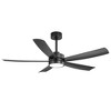 Airsurfer 52" Matte Black  Ceiling Fan with Color-Changing LED Light, with 5 ABS Black Blades, Remote Included, 5''&10'' Down Rods - 2 of 4