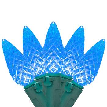 Northlight 70-Count Blue Faceted LED C6 Christmas Light Set - 23ft Green Wire