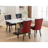 MAYEERTY Modern High-End Tufted Dining Chair - Solid Wood, PU & Velvet Upholstery, Wood Legs, Nailhead Trim, 2-Pcs Set - 2 of 4