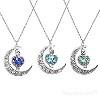 Maya's Grace Crescent Sailor Half Moon Glow in The Dark Dangling Moonstone Heart Pendant Necklace for Women - 4 of 4