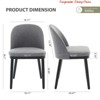 Restaurants Comfortable Dining Chairs w/Thick Cushions and Wooden Legs, Set of Two, w/ Curved Backrests, Suitable - 2 of 4