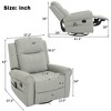 270° Swivel Recliner Nursery Glider Rocker Leisure Massage Sofa Lounge Chair Accent Chair with Heating & Side Pocket, PU Upholstered - ModernLuxe - 3 of 4