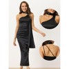 Allegra K Women's Elegant Satin One-Shoulder Backless Bridesmaid Cocktail Party Maxi Dress - 2 of 4