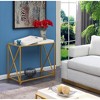 St Andrews Console Table White/Gold - Breighton Home: Modern Glass Top, Metal Frame, Entryway Furniture - 3 of 4